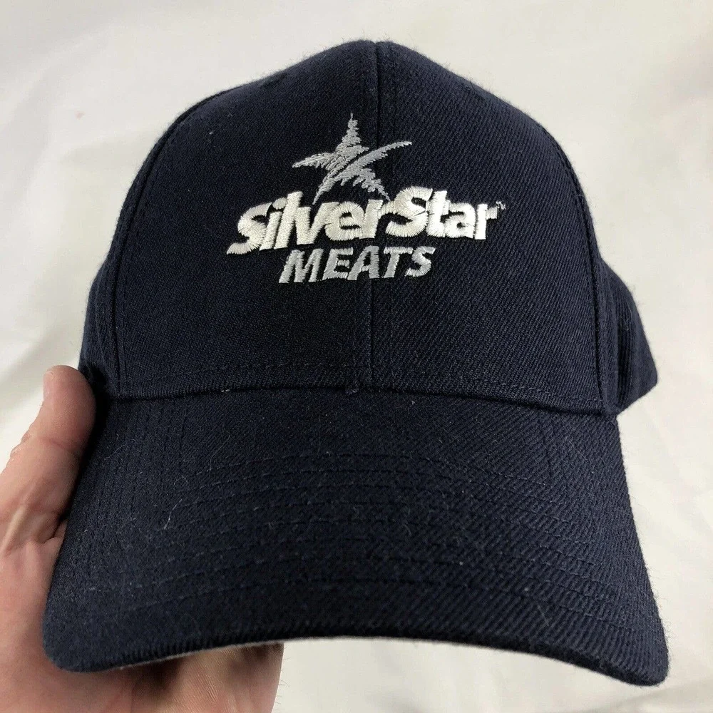 Silver Star Meats Hat Cap Adjustable One Size Fits Most Navy Blue by Otto OSFM